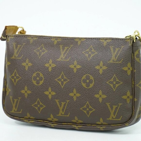 Louis Vuitton Pochette Accessoires M51980 Monogram Canvas Handbag Brown - Picture 2 of 10